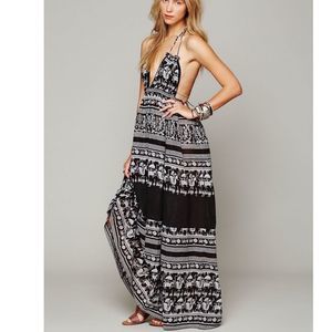 Free People Printed Triangle Top Maxi Dress Sz L